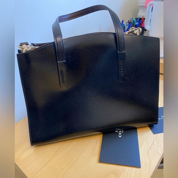 Coach Charlie Medium Carryall - Polished Black Leather Shiny - Picture 5 of 8